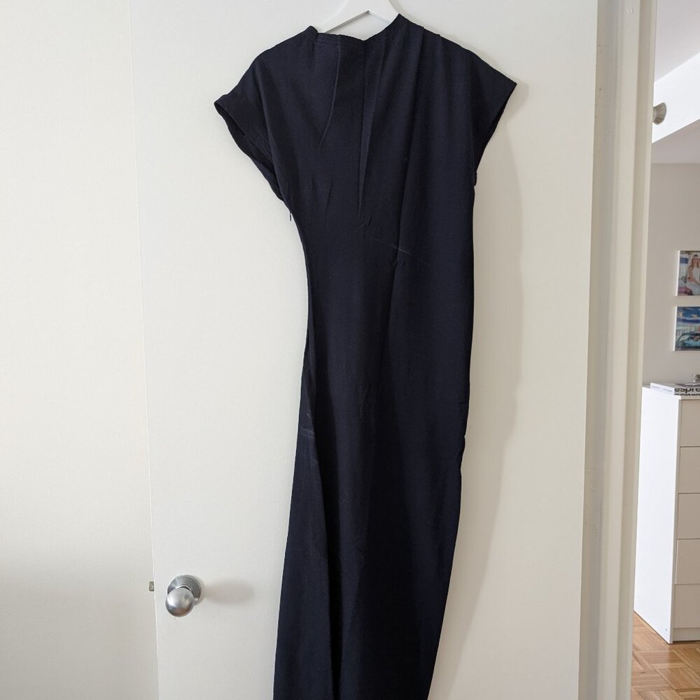 Zara Asymmetrical Wool Navy Dress Size S